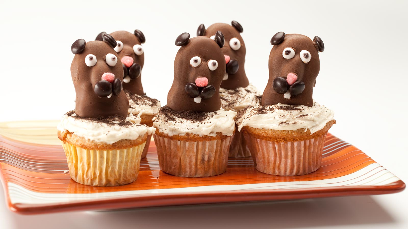 Groundhog Cupcakes
